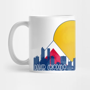 Denver Skyline Flag Design Mug